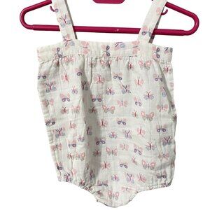 Aden +Anais Muslin Bubble Romper Butterfly Print Baby 3-6 Months NWT Adjustable